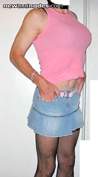 I love to wear my little denim mini on these hot days