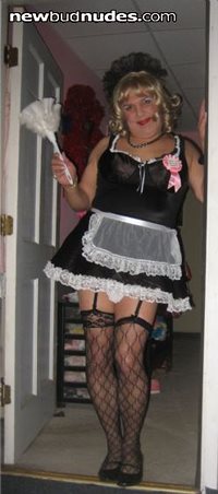 At your service ... sissy maid Stephanie