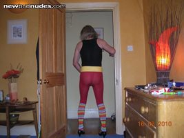 red tights and yellow belt - as demanded - I must obey my Master
