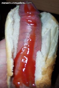 Hot Dog With Tomato Sauce