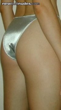 more pics of my ass in my new shiny silver panties i need cum in pm me