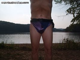 Purple panties showing