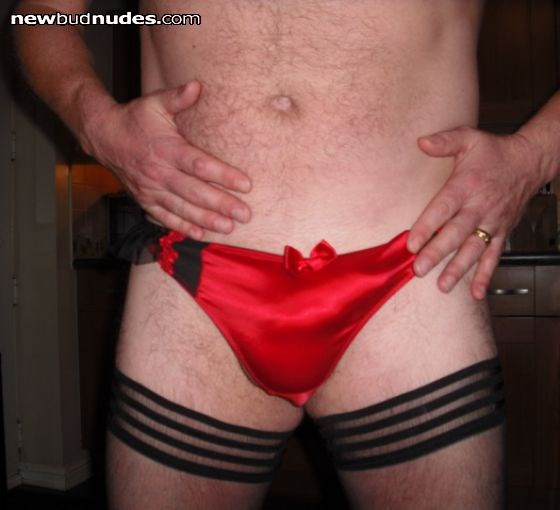 Silky red panties