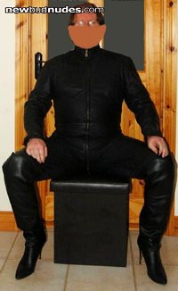 Leather Catsuit Thigh boots