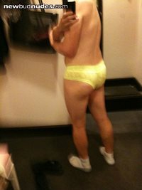 In the Victoria's Secret dressing room! Sorry about the quality.