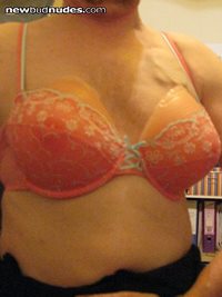 My new DD titties and wife's lacy bra