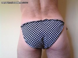 Here's a view of my ass wearing my side tie bikini bottom. I hope you like ...