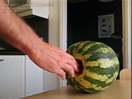 Putting my cock into this melon