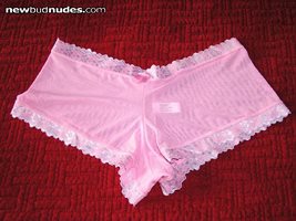 Sheer pink lace panties