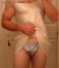 Just a peek at the silky panties under my silk slip!!!!