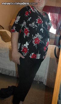 Leggings and Floral Blouse