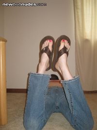 My painted toes and sandals.  Time to put them away until spring. :(