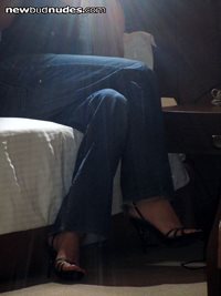 sexy heels in jeans