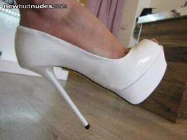 Sexy white platforms high heels