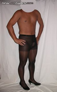 Heels and black pantyhose!