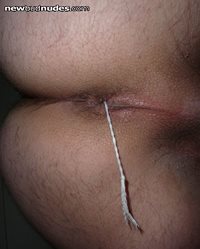 Inserting a tampon into my man pussy.... All the way in!