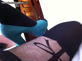 suspender tights and heels