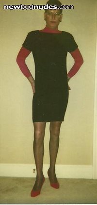 An oldie.  My first time out, in drag.  I even ratted my hair...