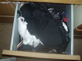 2.Cum play in her underwear drawers.