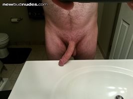 My hard curved cock.