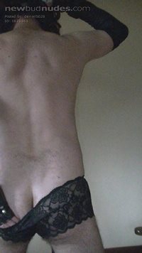 My butt in sexy black lace