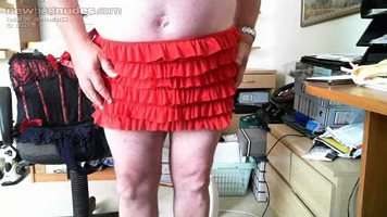 Sissy slut in red skirt