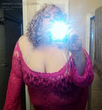 me in my pink lace mini dress