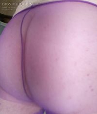 My purple nyloned ass