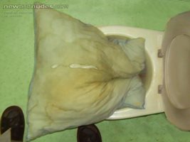 WC pillow after use