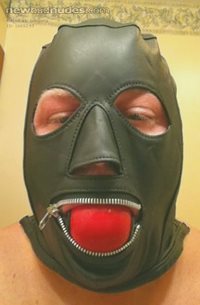 gagged and leather hood mask
