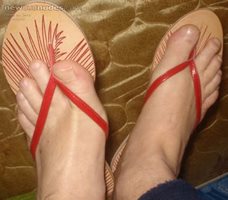 my red leather flips!
