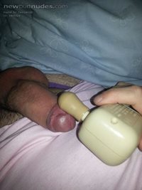 Using a massager on my knob feels amazing