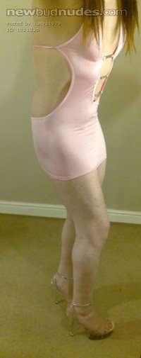 Lucy in baby pink mini and platform heels!!!
