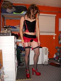 Sexy in red and black.