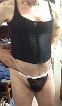 My wife's corset and panties.