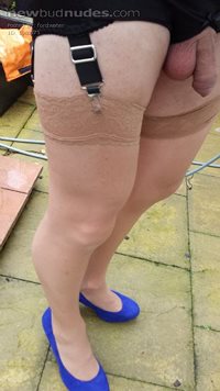 Sheer tan stockings waiting for cum to be shot all over them! Any takes?