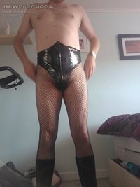 a little fishnet and pvc with boots fun