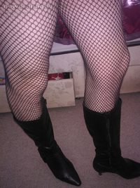 a little fishnet and pvc with boots fun