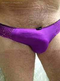 Purple satin panties- PM me for panty cum pics if you like. MUST be a panty...