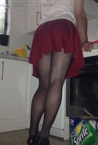 Posing in the kitchen feeling naughty