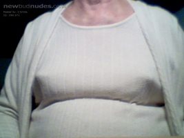 sweater set with nipples protruding