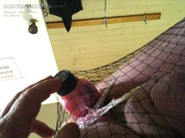Filling my ass dressed up in fishnets and panties