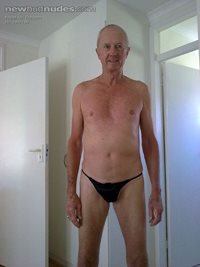 My black thong just covers if I tuck cock and balls in but i love wearing i...