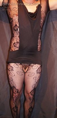 New Dress And Body Stocking showing my MAN PUSSY  Please vote and comment o...