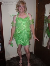 Trying on my Tinker Bell Costume!