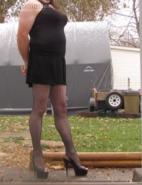 sissy slut that needs cock posing outside in front of neighbors to see