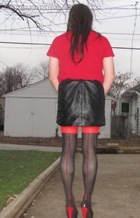 sissy secretary outside taken photos