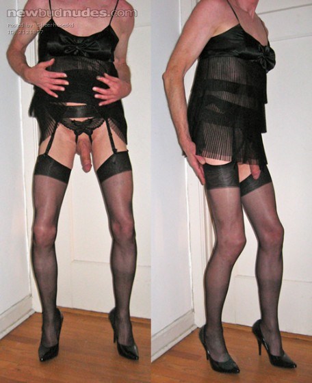 Love being dressed in lingerie and heels