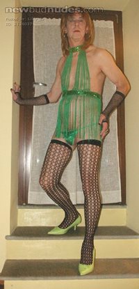 in green very sexy babydoll