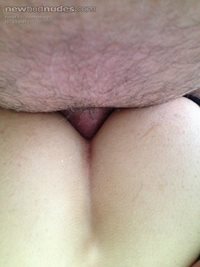 ... i grab her hips and just fucking shoved my hard cock all the way in her...